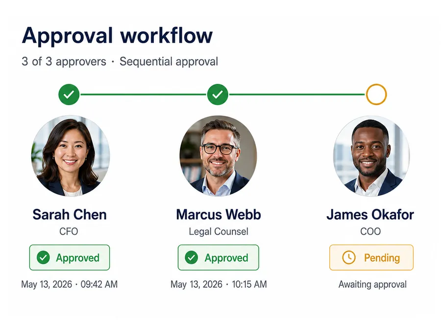 Approval workflows in Vivantio for finance and legal