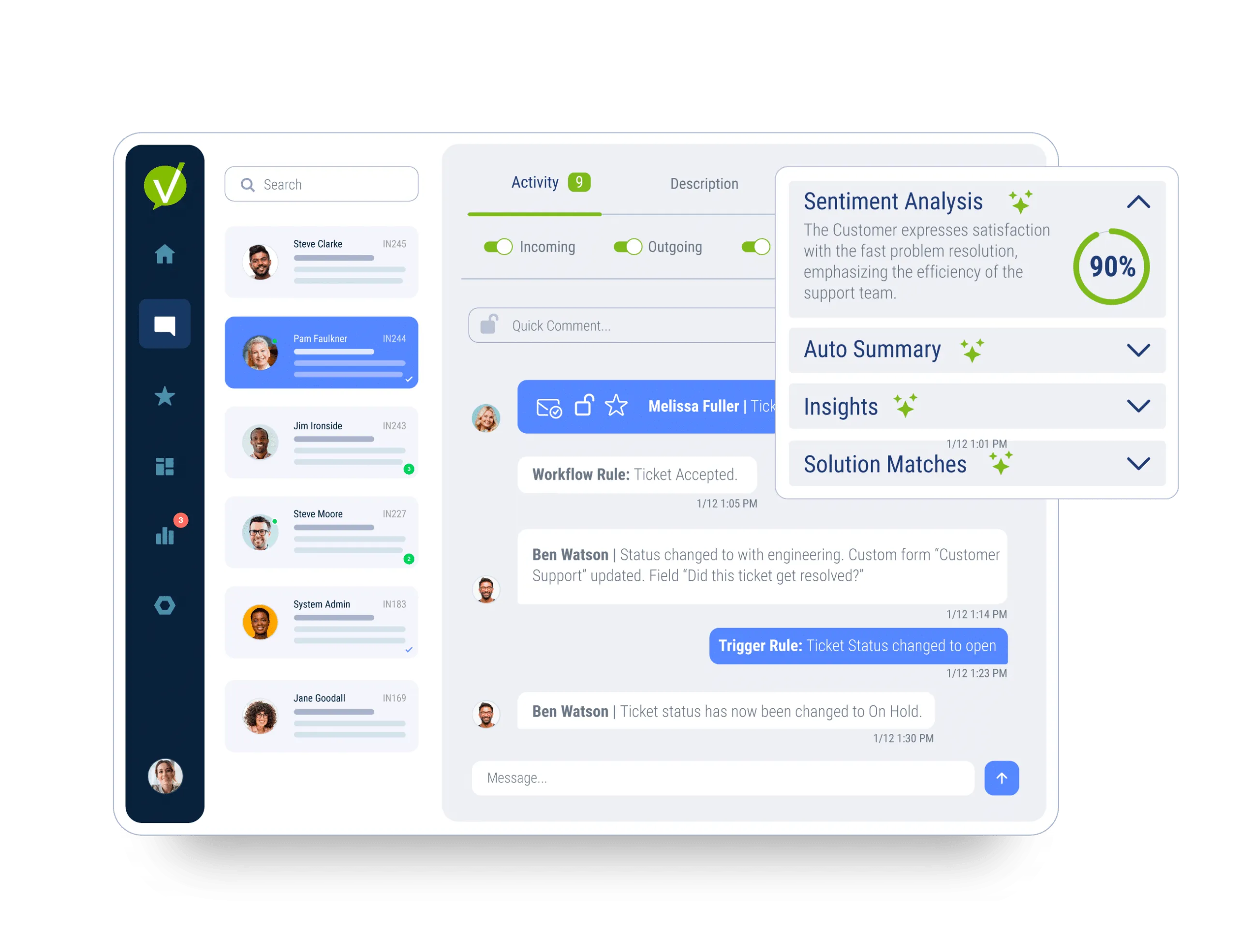 Customer service workspace
