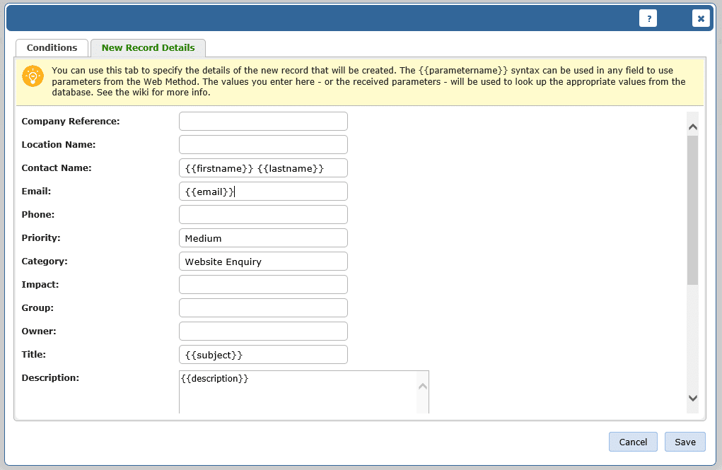 screenshot of vivantio add web methods 2