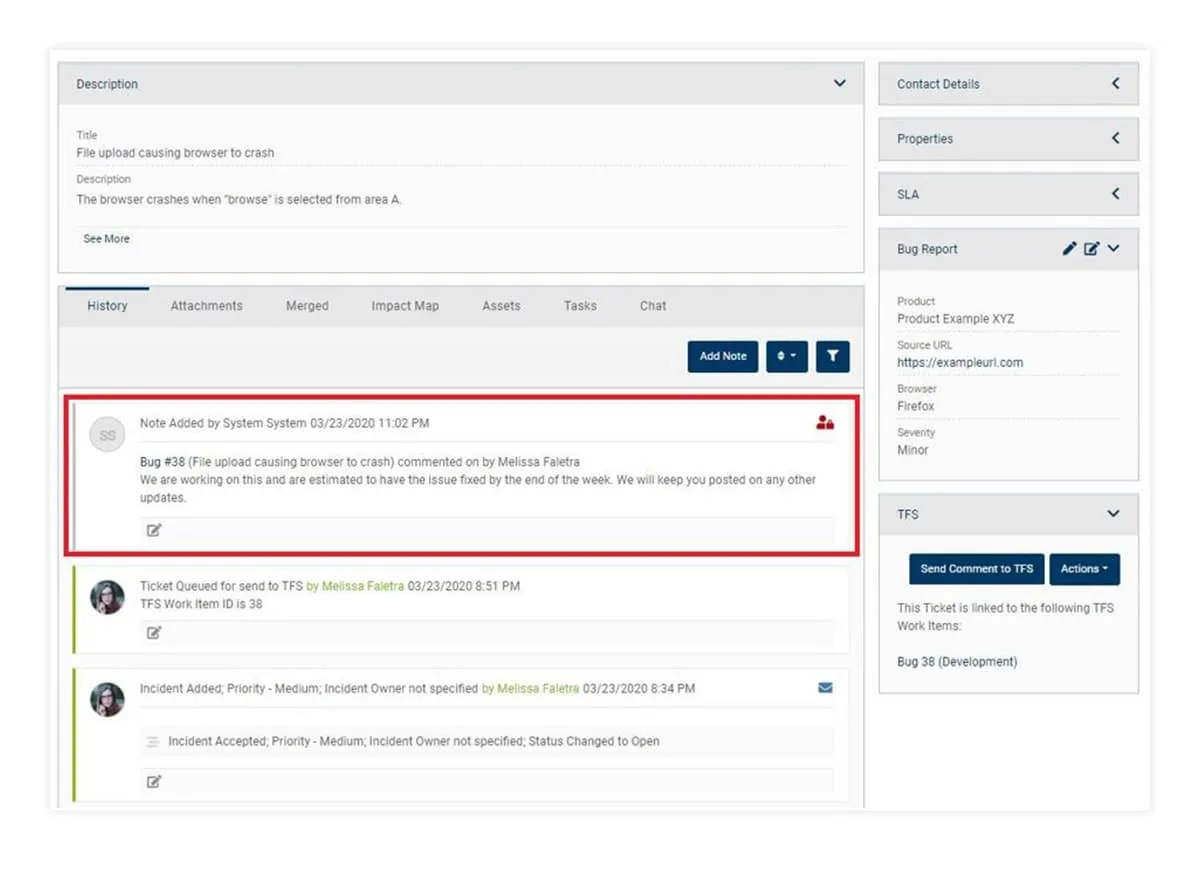 comment in vivantio from devops