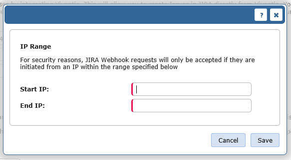 Jira IP range dialogue