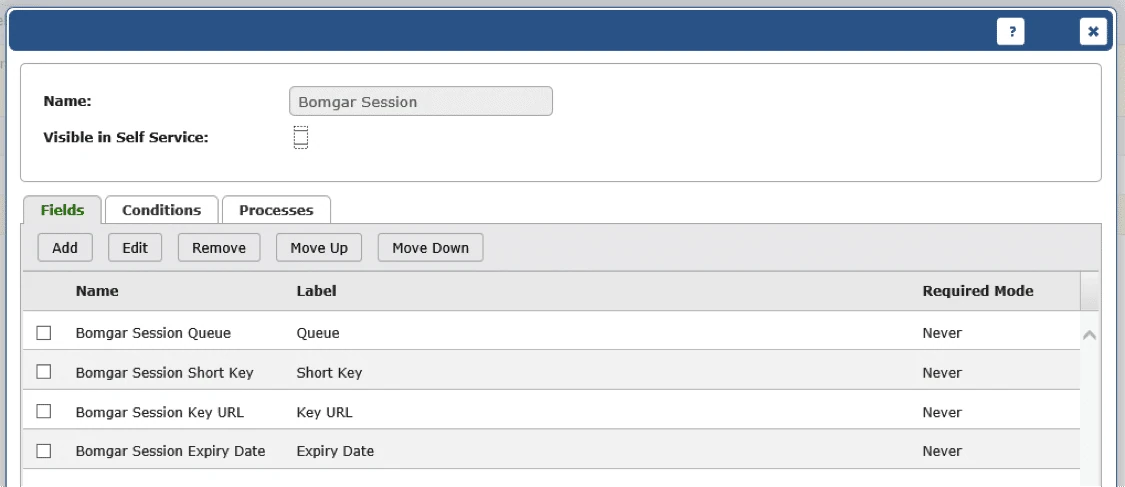 screenshot of beyondtrust vivantio custom form