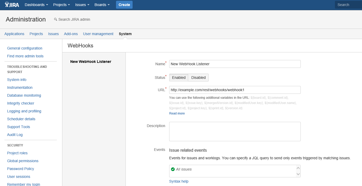 Jira New WebHook