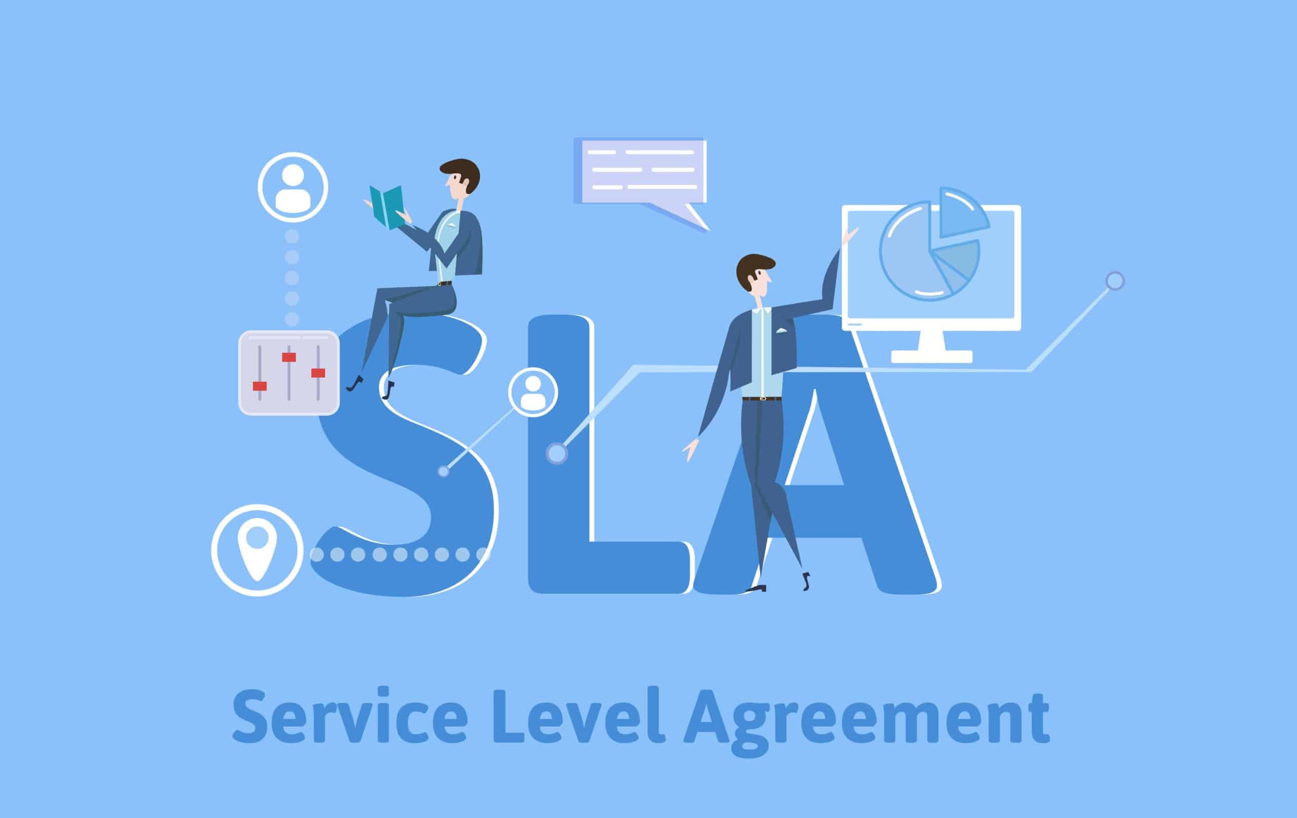 service level agreement graphic with business-related graphics.
